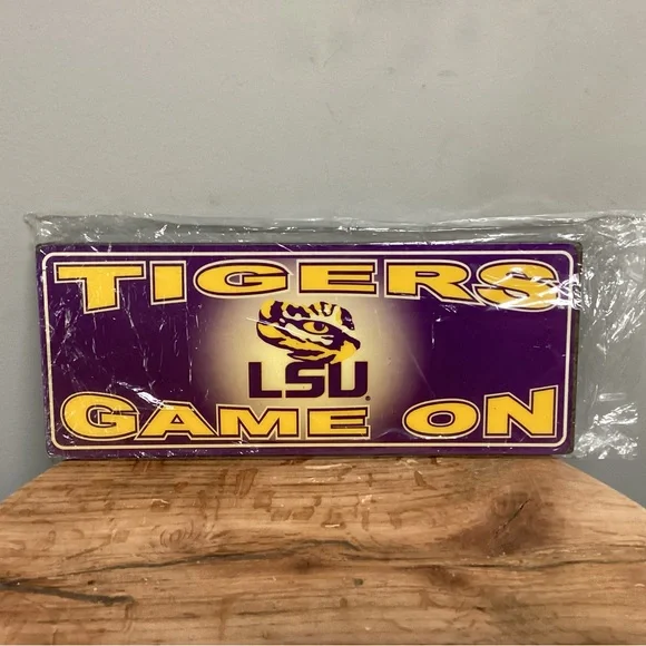 🟣 New - LSU Tigers Game On - Desk Top / Shelf / Wall Sign - Official Product - Picture 2 of 10